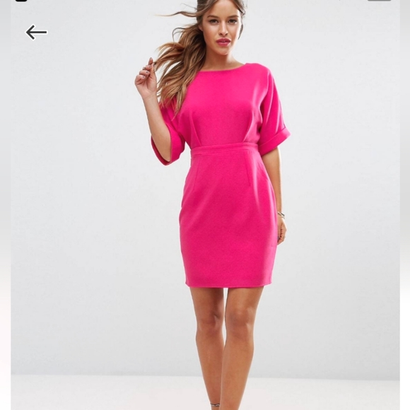 NEW Asos Pink Mini Woven Dress w/ V Back - Picture 1 of 4